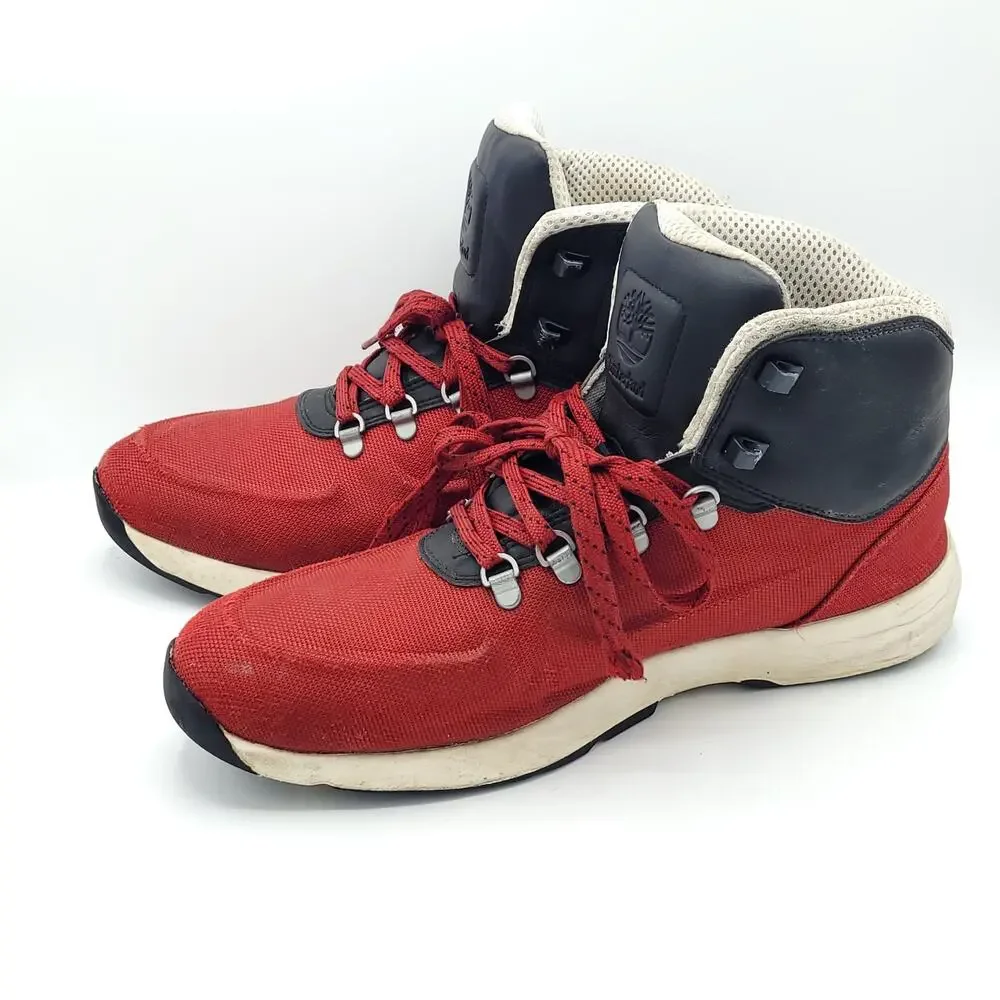 Timberland Westford Mid Embossed Hi Top red black white men's size 11.5